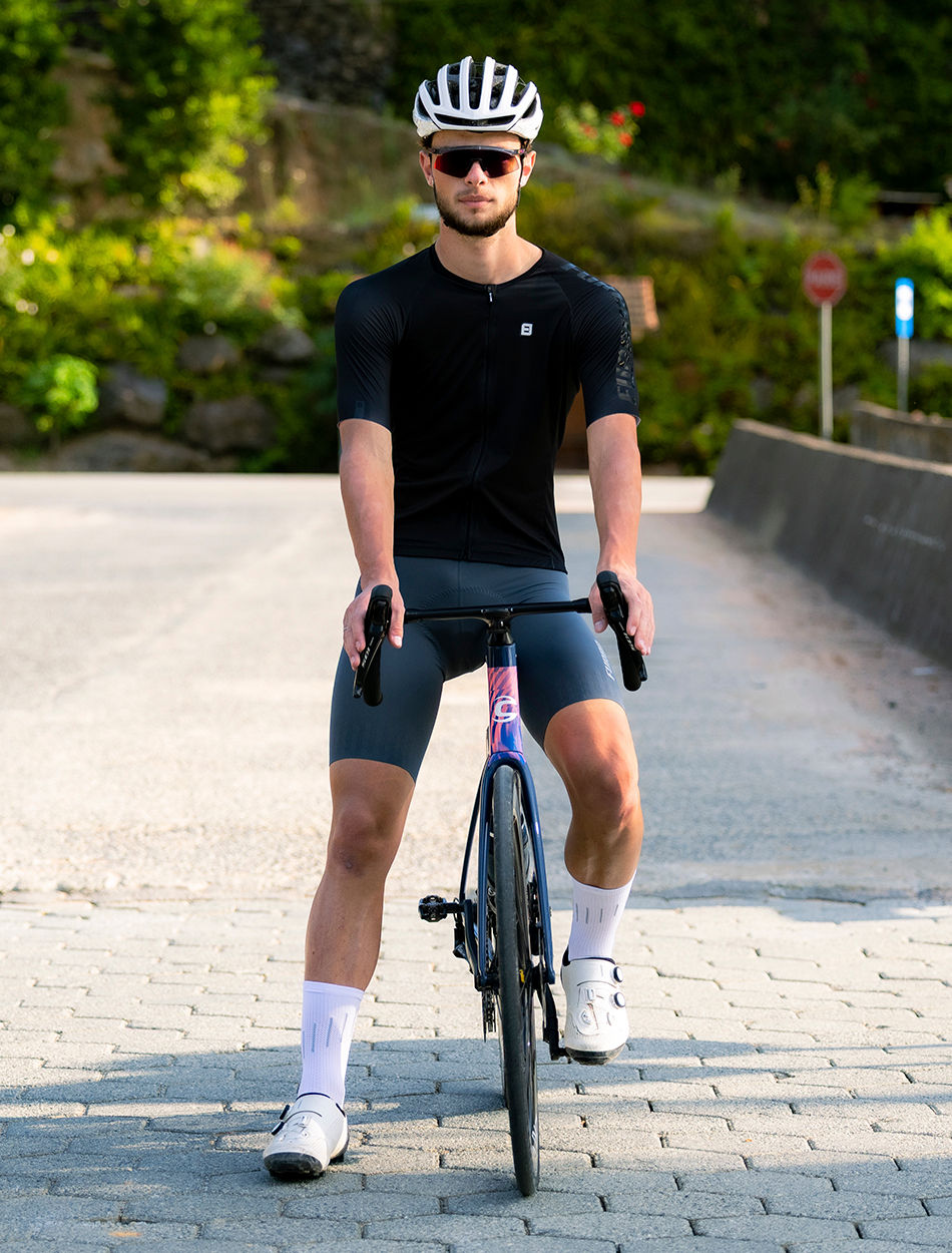 bretelle ciclismo masculino cinza para longão